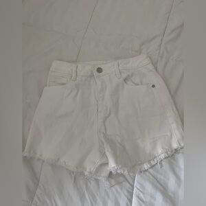 White Mid Length Shorts